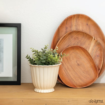 Karma, Modern Fluted Pot, Boho Small Plant Ceramic Pots, Modern Desk Decor, Office Planters, Small