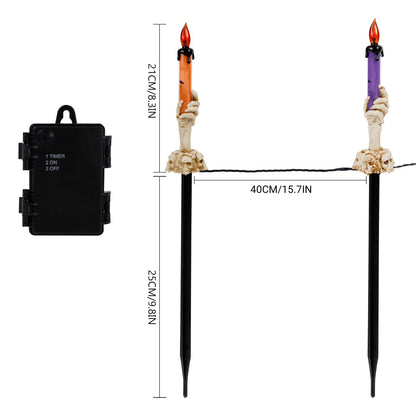 LJLNION Halloween Decorations, 5 Pack Tabletop Candle Lights with Skeleton Ghost Hand, Waterproof Lighted Yard Stakes, Battery Operated for Light Up Halloween Indoor/Outdoor Garden Decor