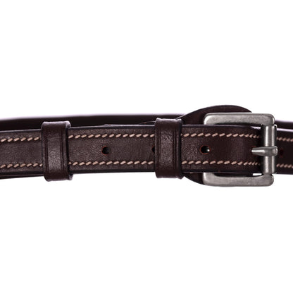 Equinavia Saga Adjustable Padded Fancy Stitched Hunter Bridle with Reins - Chocolate Brown - Pony