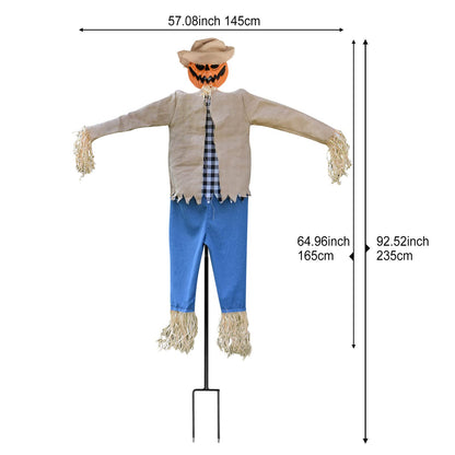 LarpGears Halloween 7.5 Feet Height Pumpkin Scary Scarecrow Ghost Decorations for Outdoor with Metal Stand Scarecrow Ghost Decor Flying Halloween Decorations for Garden and Yard