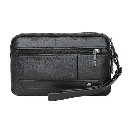KPYWZER Leather Clutch Purse Wallet Men Wristlet Organizer Holder Wrist Bag Pack Business Handbag Black
