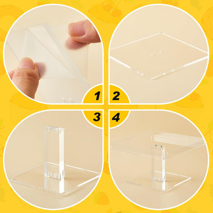 Ripeng 5 Tiered Dessert Table Display Set Buffet Riser Clear Acrylic Dessert Cupcake Stand Riser Bulk 5 Size Party Stand Food Treat Cookie Platter Pastry Serving Tray(8, 8.5, 9, 9.5, 10 Inch)