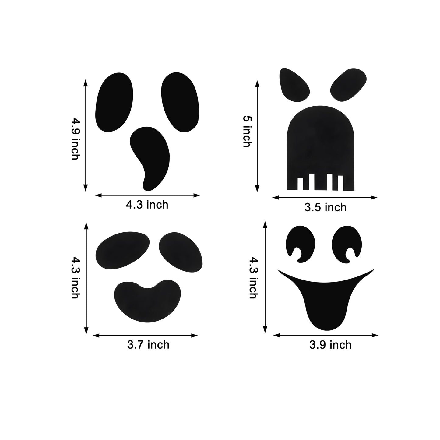 18 Pcs Cute Ghost Face Vinyl Decal Stickers for Halloween - DIY Craft Art Stickers, Wall Decals, Glass Window Sticker