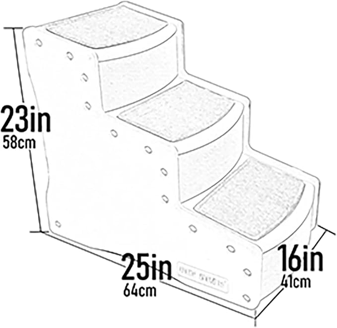 Pet Gear Easy Step III Pet Stairs, Latte | 3 Step, For Cats/Dogs, Removable Washable Carpet Treads, Supports 150 Pounds, No Tools Required
