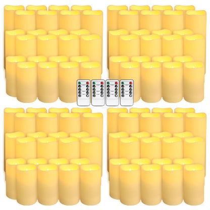 fclayvts 96-Pack LED Flameless Candles with Remote Control - Perfect for Parties, and Special Occasions(Three Sizes)