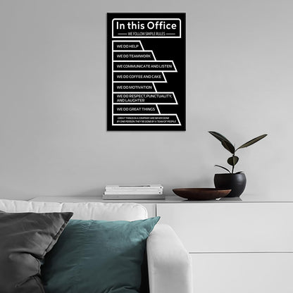 Inspirational Wall Art Home Decor In This Office Motivational Quotes Canvas Prints Inspiring Positive Picture Poster Artwork for Modern Office Workplace Hallway Stretched and Framed [12''Wx18''H]