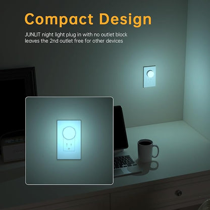 Plug in Night Light 12 Pack, Mni Night Lights with 4-Color Changing, Dusk to Dawn, 3 Brightness Levels, Ideal Dimmable Nightlight for Hotel, Hallway, Kitchen,Toleit
