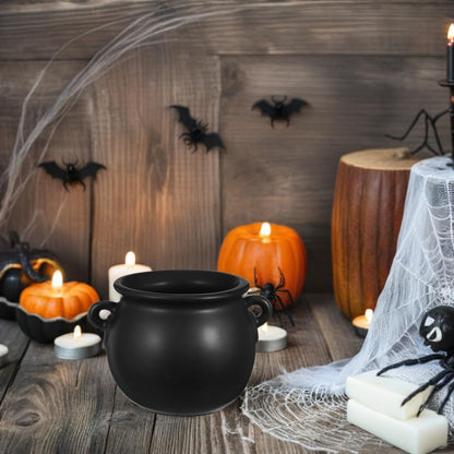 Cabilock Ceramic Witch Cauldron Bowl Halloween Candy Bucket for Treats Snack Serving Tray Decorative Dish for Parties and Festivities