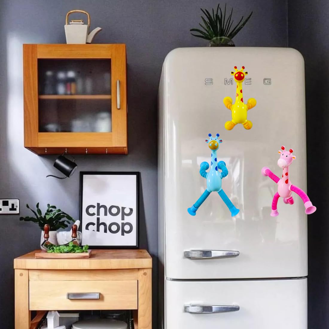 16 PCS Telescopic Suction Cup Giraffe Sensory Toys, Pop Tube Fidget Toys Bulk for Toddlers, Kids Travel, Easter Basket Stuffers, Party Favors Birthday Gifts for Boys Girls