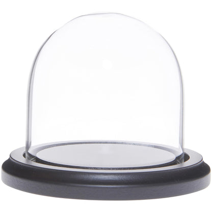 Plymor 3" x 3" Glass Display Dome Cloche (Black MDF Wood Base)