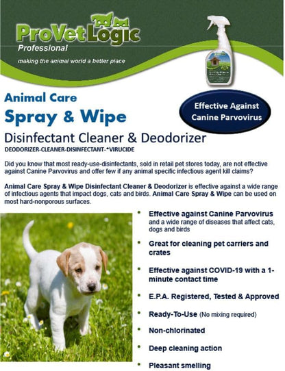 ProVetLogic Spray & Wipe Disinfectant Cleaner & Deodorizer- 32oz