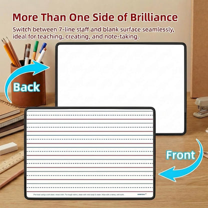 Magnetic Dry Erase Boards 6 Pack for Classroom, Double Sided Small Whiteboard Lap Boards 9x12, Lined & Blank Magnetic White Boards for Kids, Students & Homeschool