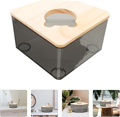 Abaodam Chinchilla Dust Bath Container Durable Hamster Bathroom Multi Purpose Sand Bath Box for Pets Easy to Clean Maintain Fun Design for Gerbils and Hamsters
