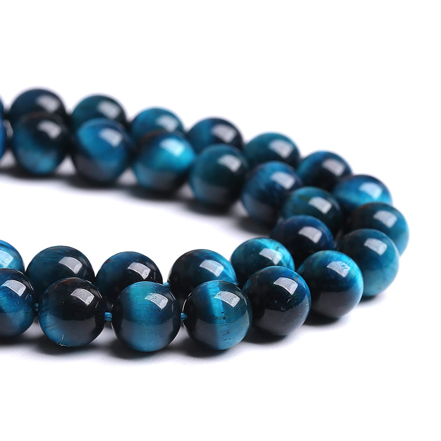 160PCS 4MM Blue Tiger Eye Beads Natural Stone Gemstone Spacer Loose Beads for Jewelry Making DIY Bracelet Semi Precious Beads Strand 2 Strands