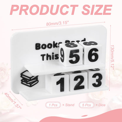 PATIKIL Books Read This Year Tracker, 3D Reading Challenge Counter Sign Library Bookshelf Decor Reading Challenge Number Up to 999 Books Gift for Reader Book Lovers Teachers, White