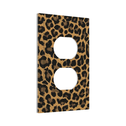 Annisrak Animal leopard print psychedelic Outlet Covers 1 Gang Duplex Light Switch Cover Electrical Receptacle Faceplate Wall Plate Decorative Switch Plates for Bedroom Bathroom Decor