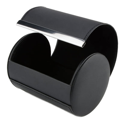 Iristide Neck Tie Box Formal Cylinder Men's Classy Necktie Travel Storage Case (Black)