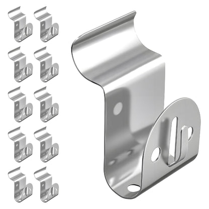 Vinyl Siding Hooks, 10-Pack Stainless Steel No Hole Vinyl Siding Clips, Holds up to 20lbs, Heavy Duty Siding Hooks for Hanging Outdoor, Double Clips for Wreaths, String Lights, Signs, Easter Decor