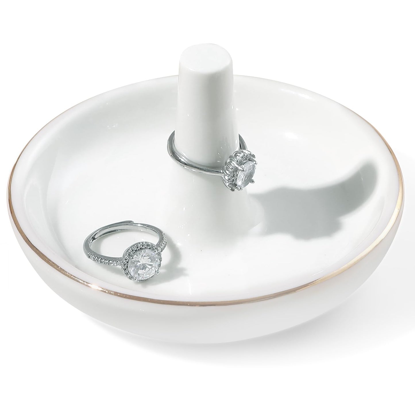 Wedding Ring Holder, Engagement Jewelry Dish With Stand, Ceramic Holder for Rings Earrings Necklace, Gift for Women, Birthday Mothers Day