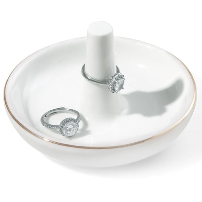 Wedding Ring Holder, Engagement Jewelry Dish With Stand, Ceramic Holder for Rings Earrings Necklace, Gift for Women, Birthday Mothers Day
