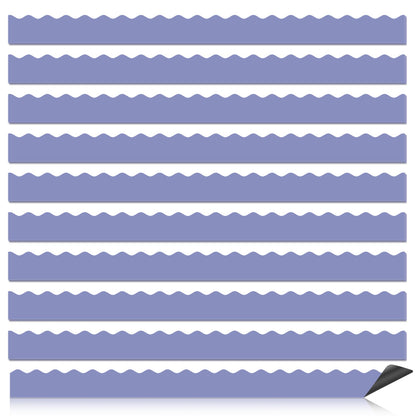 30 Pcs Magnetic Borders for Classroom Whiteboard - Purple Magnetic Bulletin Board Border Set - Scalloped Chalkboard Border Strips for Teachers, Parents, DIY Home,School & Office Decoration