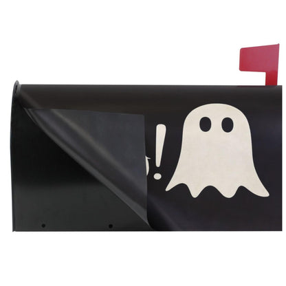 Wamika Halloween Ghost Boo Magnetic Mailbox Covers Spooky Skull Skeleton Black Mailbox Cover Standard Size Full Magnet Garden Yard Porch Mail Boxes Cover Holiday Decorations 21" L x 18" W
