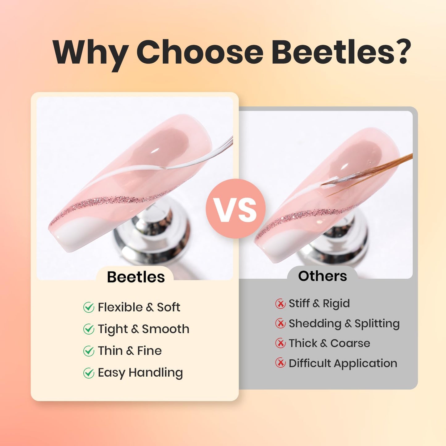 Beetles Nail Art Brushes 8pcs – Crystal Nail Art Tools 5pcs Double-headed Nails Dotting Tool, 3pcs Striping Liner Brushes for Nails with Pearls Bowknot Stickers, DIY Home Salon Manicure Design Tools