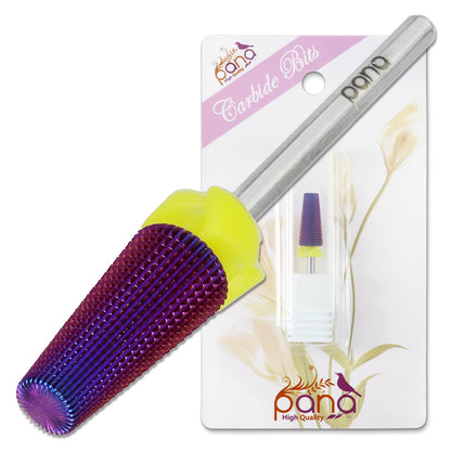PANA Nail Carbide 5 in 1 Bit - Two Way Rotate use for Both Left and Right Handed - Fast Remove Acrylic or Hard Gel - 3/32" Shank - Manicure, Nail Art, Drill Machine (Fine - F, Silver)