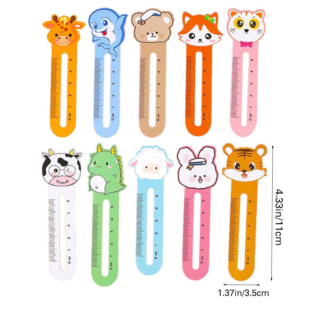 400 Pieces Cute Animal Bookmarks with 10 Different Kawaii Animal Patterns Reading Ruler Style Bookmarks Bulk Page Markers for Women Students Book Lovers Gift School Home Office Supplies