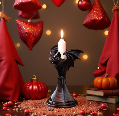 Gothic Decor Bat Halloween Candle Holder for Home-Goth Gift Candle Sticks Holder (Bat)
