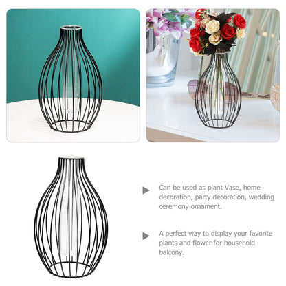 Ciieeo Glass Propagation Station with Iron Frame Test Tube Vase, Small Geometric Plant Terrarium Holder for Home Décor and Desktop Display