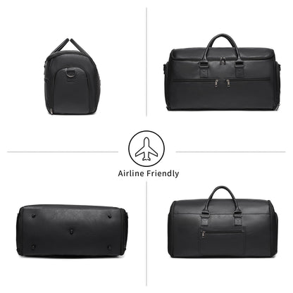 seyfocnia Carry On Garment Bag for Travel, Convertible Travel Garment Bag for Men Women, 2 in 1 Hanging Suitcase Suit Business Travel Bag, Black
