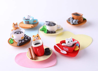Cool Lemon Funny Cute Set of 6 3D Coffee Cats Strong Refrigerator Fridge Magnets Sticker, Kitchen Office Decoration for Whiteboard, Notes, Calendar, Notepad Gift for Kids Toddlers Adults Baby
