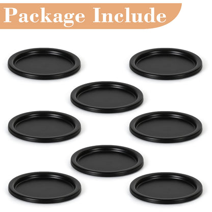Black Iron Plate Candle Holder- Set of 8 |3.8" D x 0.2" H| Decorative Iron Pillar Candle Plate, Elegant Candle Stand for LED & Wax Candles, Incense Cones, Spa, Weddings (8 pcs)