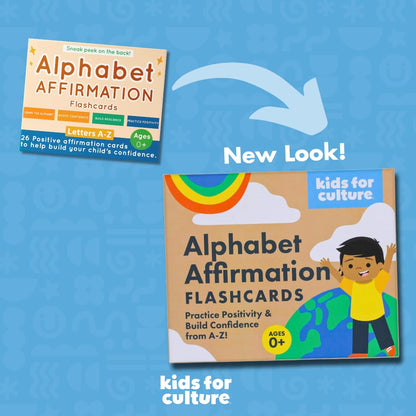 Kids for Culture: Alphabet Affirmation Flashcards A–Z | ABC Flash Cards with Positive Messages for Babies, Toddlers & Kids | Educational Gift for Parents, Teachers & Classrooms (26 Cards, 4"x5")