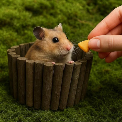 SIMENA Wooden Hamster Suspension Bridge Toy, Hamster Fencing, Natural Climbing Ladder for Dwarf Hamsters, Syrian Hamsters, Mice, Gerbils & Small Pets (Natural, 19.7")