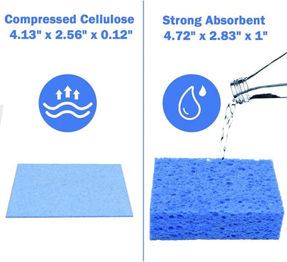 YoleShy 48 Pack Sponges Kitchen Natural Compressed Cellulose Sponges Durable Dish Sponge for Cleaning & DIY Reusable