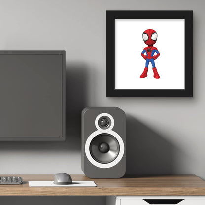Gallery Pops Marvel Spidey And His Amazing Friends - Spider-Man Wall Art, Black Framed Version, 12'' x 12''