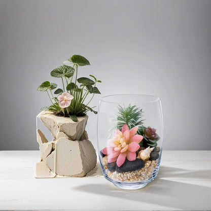 7.5“ Round Hurricane Glass Footed Pillar Candle Holder Clear Flower Vase Floral Planter Terrarium for Weddings, Parties, and Home Decor - Elegant Table Centerpiece