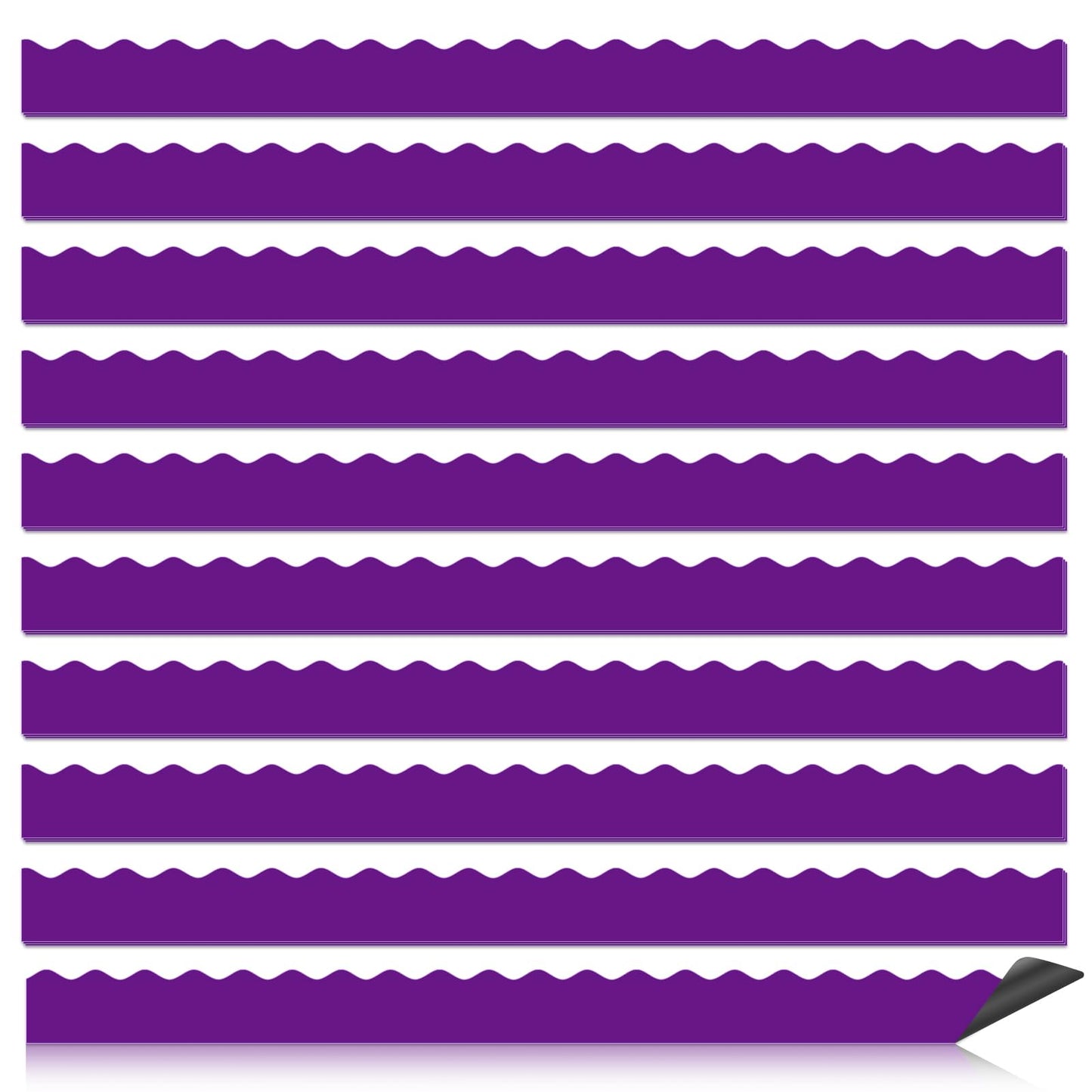 30 Pcs Magnetic Borders for Classroom Whiteboard - Dark Purple Magnetic Bulletin Board Border Set - Scalloped Chalkboard Border Strips for Teachers, Parents, DIY Home,School & Office Decoration