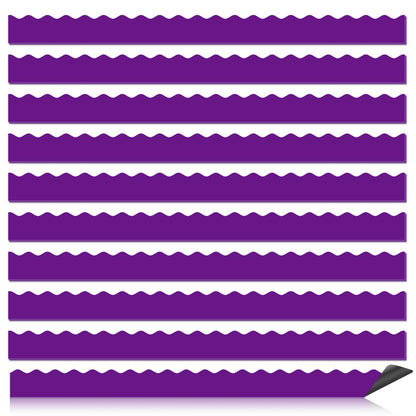30 Pcs Magnetic Borders for Classroom Whiteboard - Dark Purple Magnetic Bulletin Board Border Set - Scalloped Chalkboard Border Strips for Teachers, Parents, DIY Home,School & Office Decoration