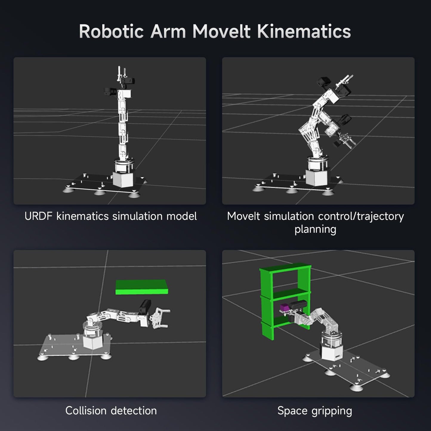 Yahboom 6DOF Program Robotic Arm Kit 3D Adaptive Gripping, Supports Large AI Model for Mechanical Engineers Python (Standard-Without Nano 4GB)