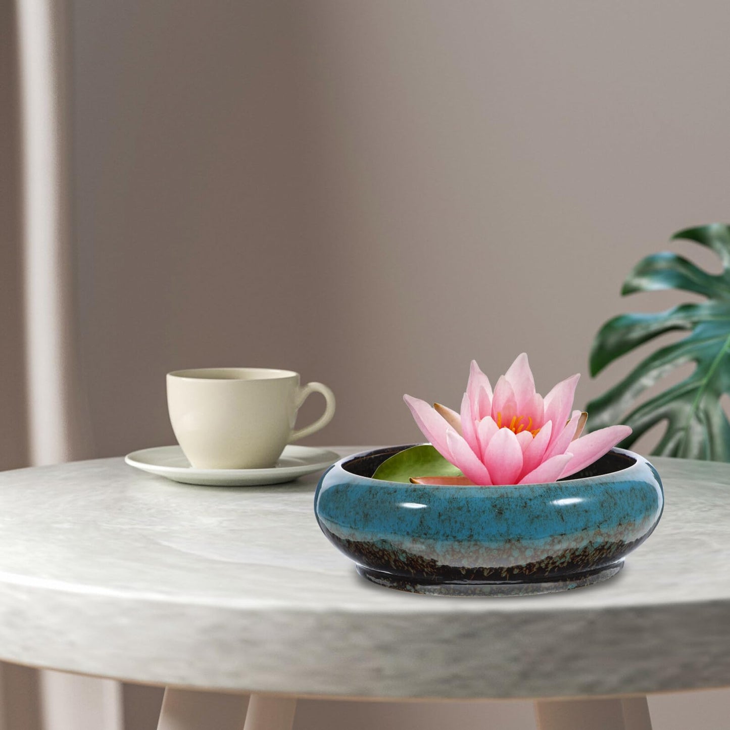 GANAZONO Large Garden Bowl Planter Water Plant Pot Water Lily Pots Hydroponic Planter Bonsai Pots Garden Decorative Cactus Stand Flower Container Daffodil Pot Bowl (Random Color)