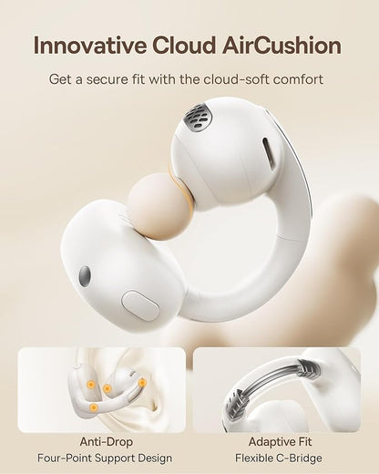 Baseus Bowie MC1 Open Ear Clip-On Earbuds, Adaptive Comfort with Anti-Drop Design, Impactful Sound with Adaptive Bass Boost, Adaptive Noise Cancelling Calls, IP57 Waterproof, 40H Playtime, Lightweight