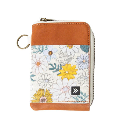 Thread Wallets RFID Blocking Leather Zip Wallet with Card Holder for Men and Women (Blossom)