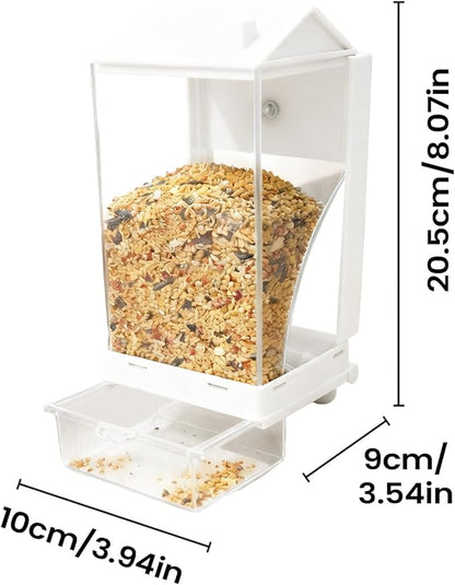 Wild Bird Feeder - Spill Proof Removable Container, Outdoor Seed Holder, Hanging Garden Feeder, Durable Multi-Purpose Feeding Station, Easy Refill Transparent Design | Bird Feeding Station for Family
