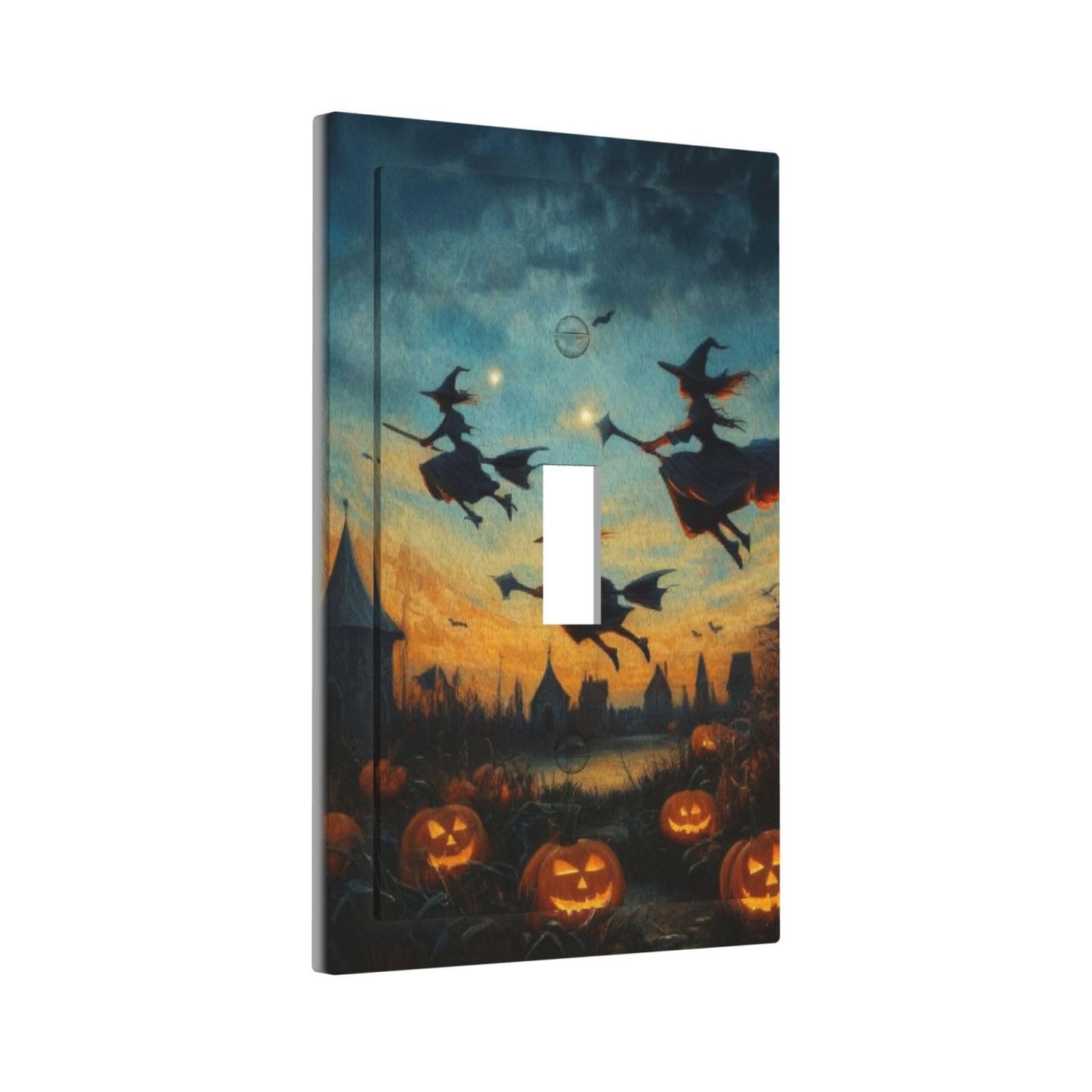 Decorative Art Light Switch Covers Halloween Sky Single Toggle Wall Plate Decorative Switchcover Electrical Switchplate for Home Decor