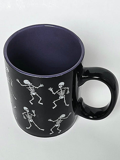 Dancing Yoga Skeletons Ceramic 16 oz. Coffee Mug, 4.5 x 3.5 x 3.5 inches