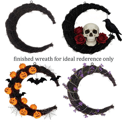 Doulewin 2PCS 13 inch Artificial Plastic Moon Vine Wreath Base Craftsmanship, Wall Decoration/Indoor and Outdoor Front Door Home Decoration