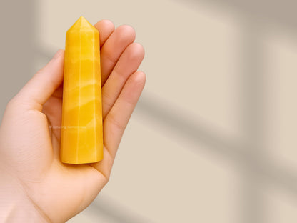 Yellow Calcite Crystal Towers ~ Healing Crystal (3" to 4" INCH)